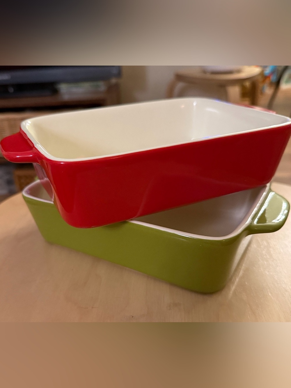 Green & Red - Crate & Barrel Ceramic Baking Dishes